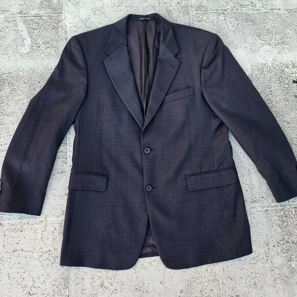 Murano Men Blazer Black Sport Coat Two Button Wool Jacket Made in Italy Size 42